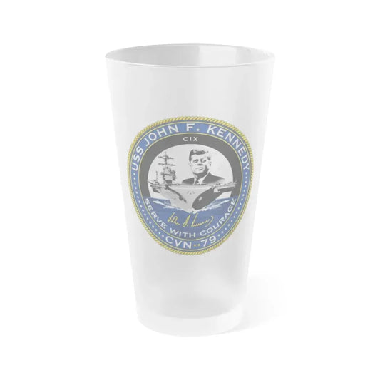 CVN 79 USS John F Kennedy (U.S. Navy) Frosted Pint Glass 16oz Default Title - Go Mug Yourself