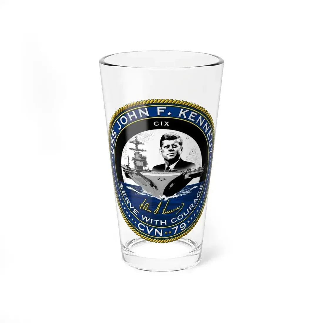 CVN 79 USS John F Kennedy (U.S. Navy) Pint Glass 16oz - Go Mug Yourself