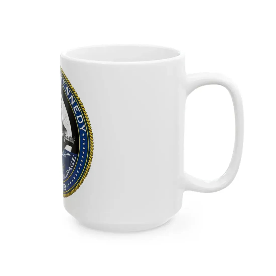 CVN 79 USS John F Kennedy (U.S. Navy) White Coffee Mug - Go Mug Yourself