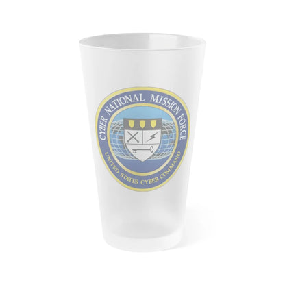 Cyber National Mission Force (U.S. Army) Frosted Pint Glass 16oz-Go Mug Yourself