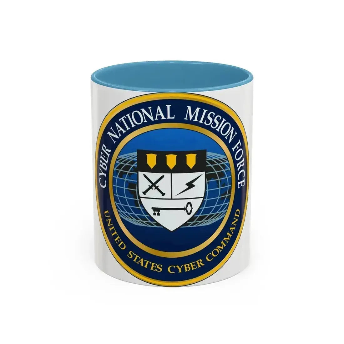 Cyber National Mission Force (U.S. Army) Accent Coffee Mug 11oz Light Blue - Go Mug Yourself