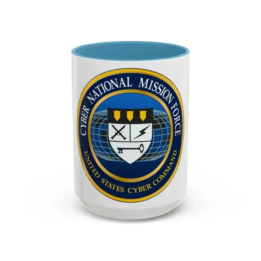Cyber National Mission Force (U.S. Army) Accent Coffee Mug 15oz Light Blue - Go Mug Yourself
