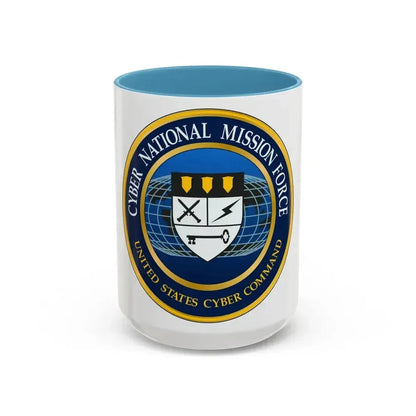 Cyber National Mission Force (U.S. Army) Accent Coffee Mug 15oz Light Blue - Go Mug Yourself