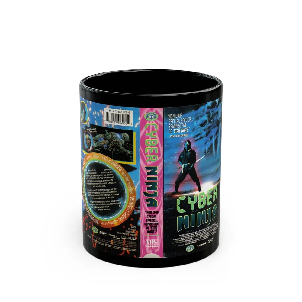 CYBER NINJA (VHS COVER) - Black Coffee Mug-11oz-Go Mug Yourself