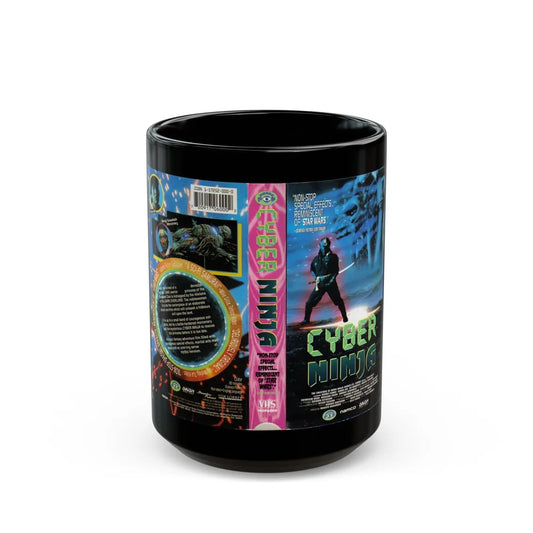 CYBER NINJA (VHS COVER) - Black Coffee Mug-15oz-Go Mug Yourself