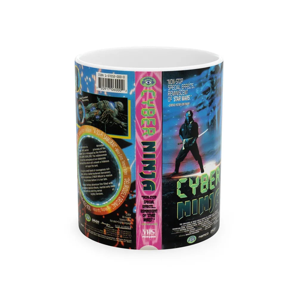 CYBER NINJA (VHS COVER) - White Coffee Mug-11oz-Go Mug Yourself