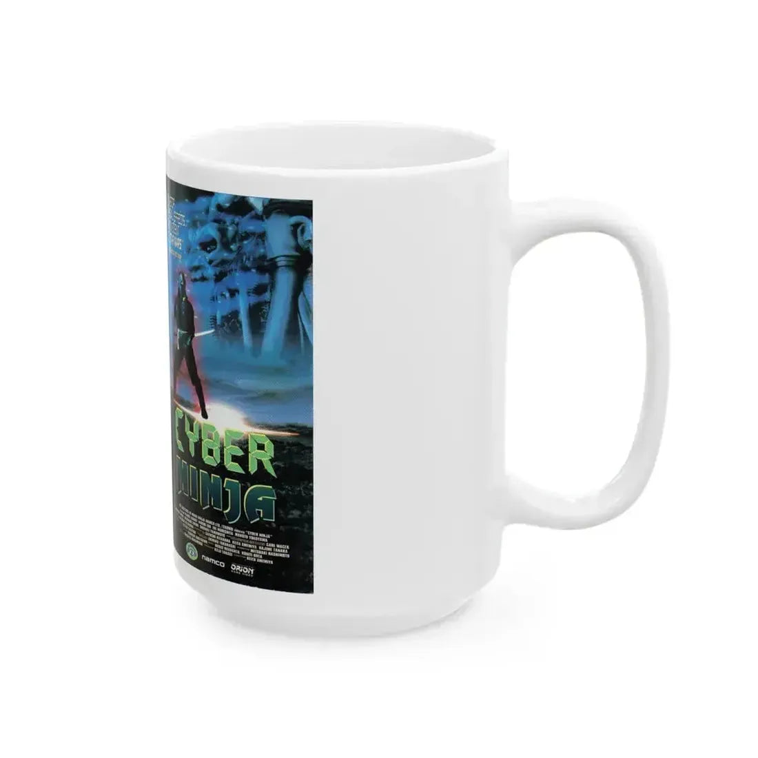 CYBER NINJA (VHS COVER) - White Coffee Mug - Go Mug Yourself