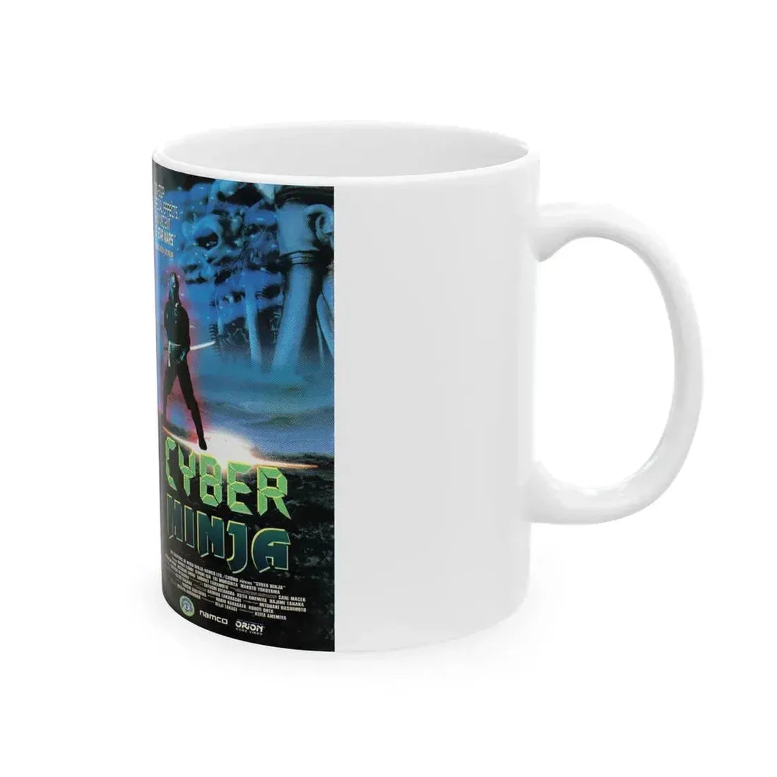 CYBER NINJA (VHS COVER) - White Coffee Mug - Go Mug Yourself