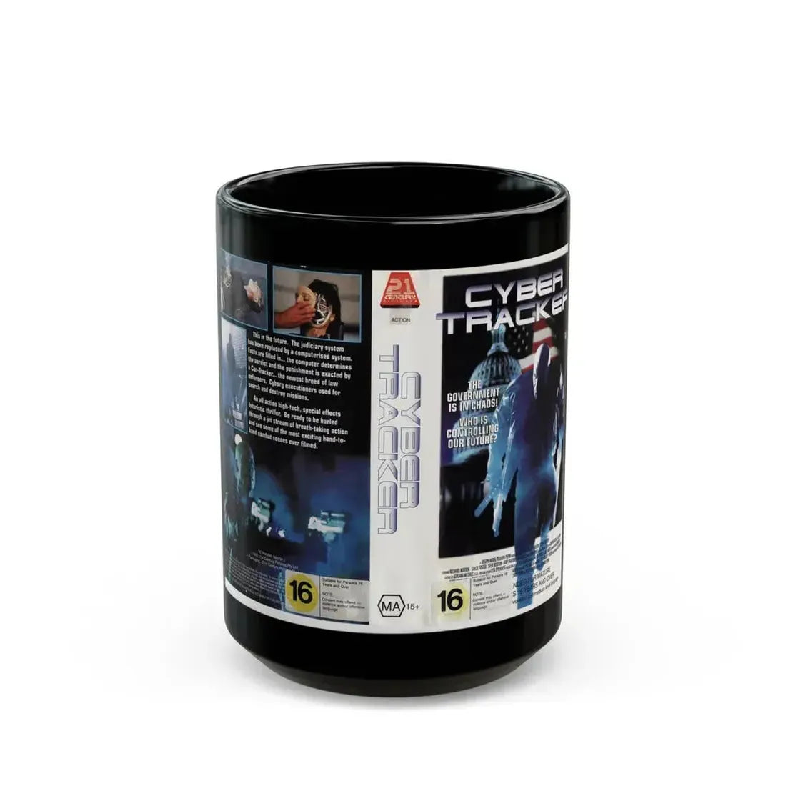 CYBER TRACKER (VHS COVER) - Black Coffee Mug 15oz - Go Mug Yourself