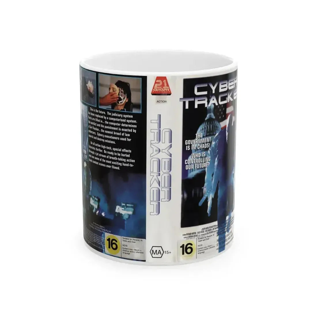 CYBER TRACKER (VHS COVER) - White Coffee Mug 11oz - Go Mug Yourself