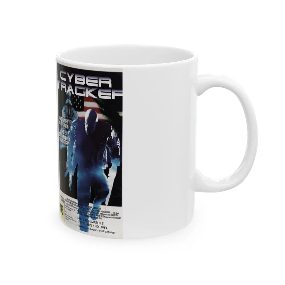 CYBER TRACKER (VHS COVER) - White Coffee Mug-Go Mug Yourself