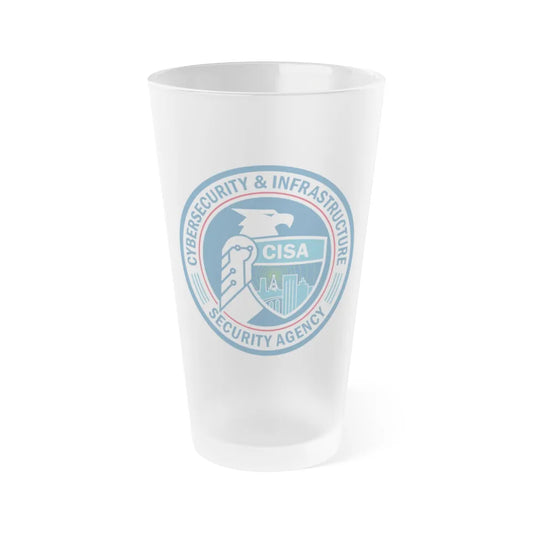 Cybersecurity and Infrastructure Security Agency CISA - Frosted Pint Glass 16oz-16oz-Frosted-Go Mug Yourself