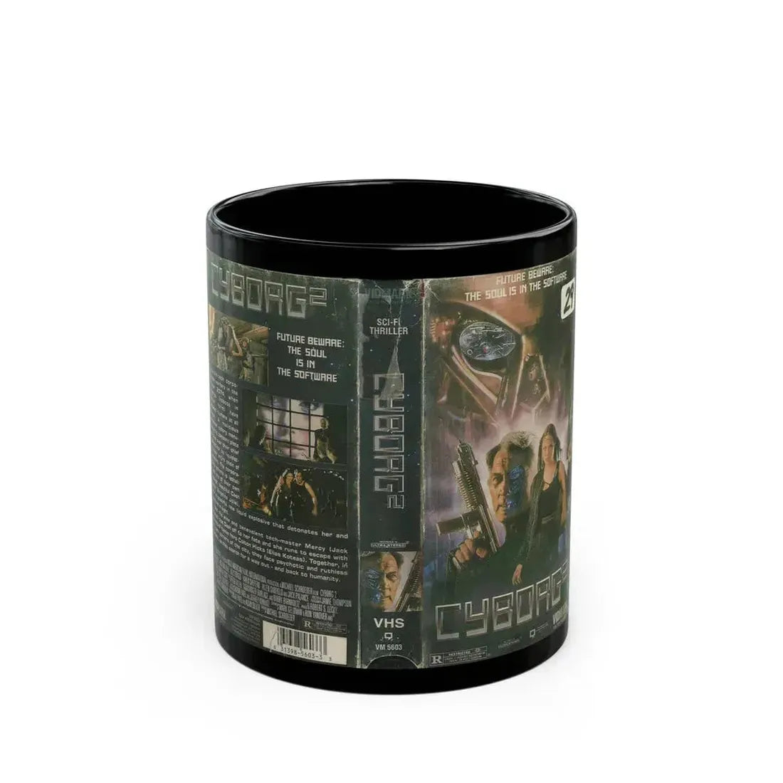 CYBORG 2 VIDMARK (VHS COVER) - Black Coffee Mug 11oz - Go Mug Yourself