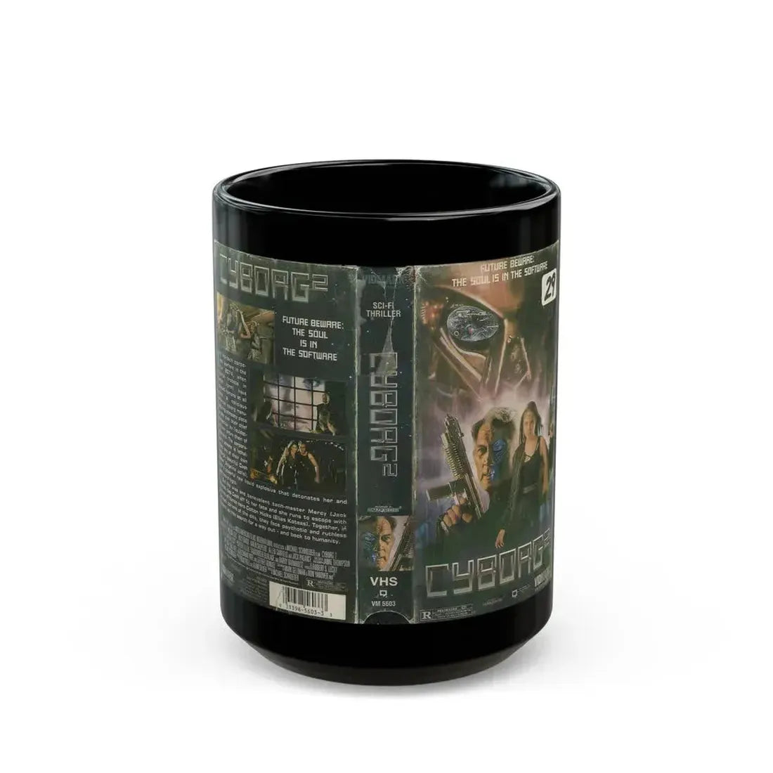 CYBORG 2 VIDMARK (VHS COVER) - Black Coffee Mug 15oz - Go Mug Yourself