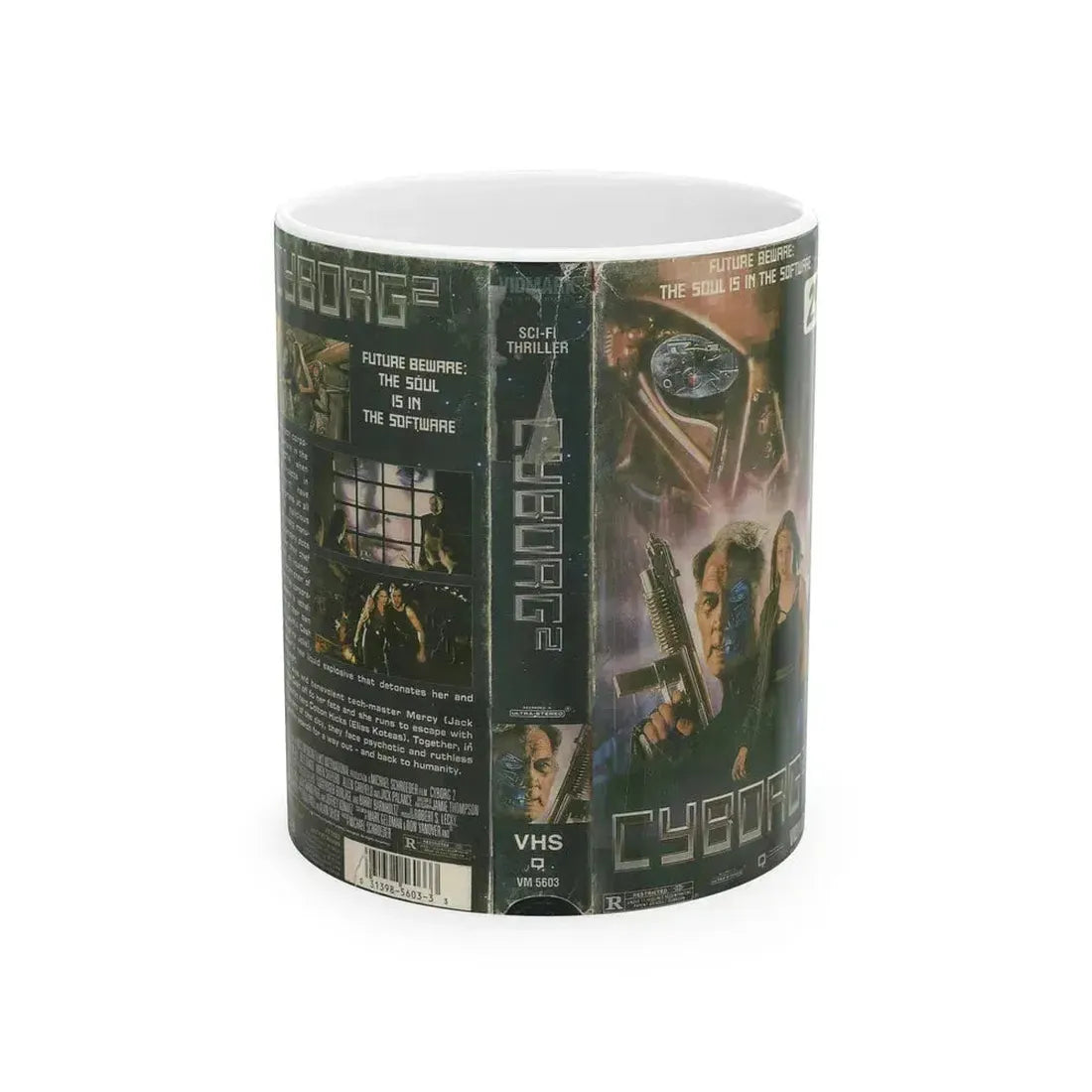 CYBORG 2 VIDMARK (VHS COVER) - White Coffee Mug 11oz - Go Mug Yourself
