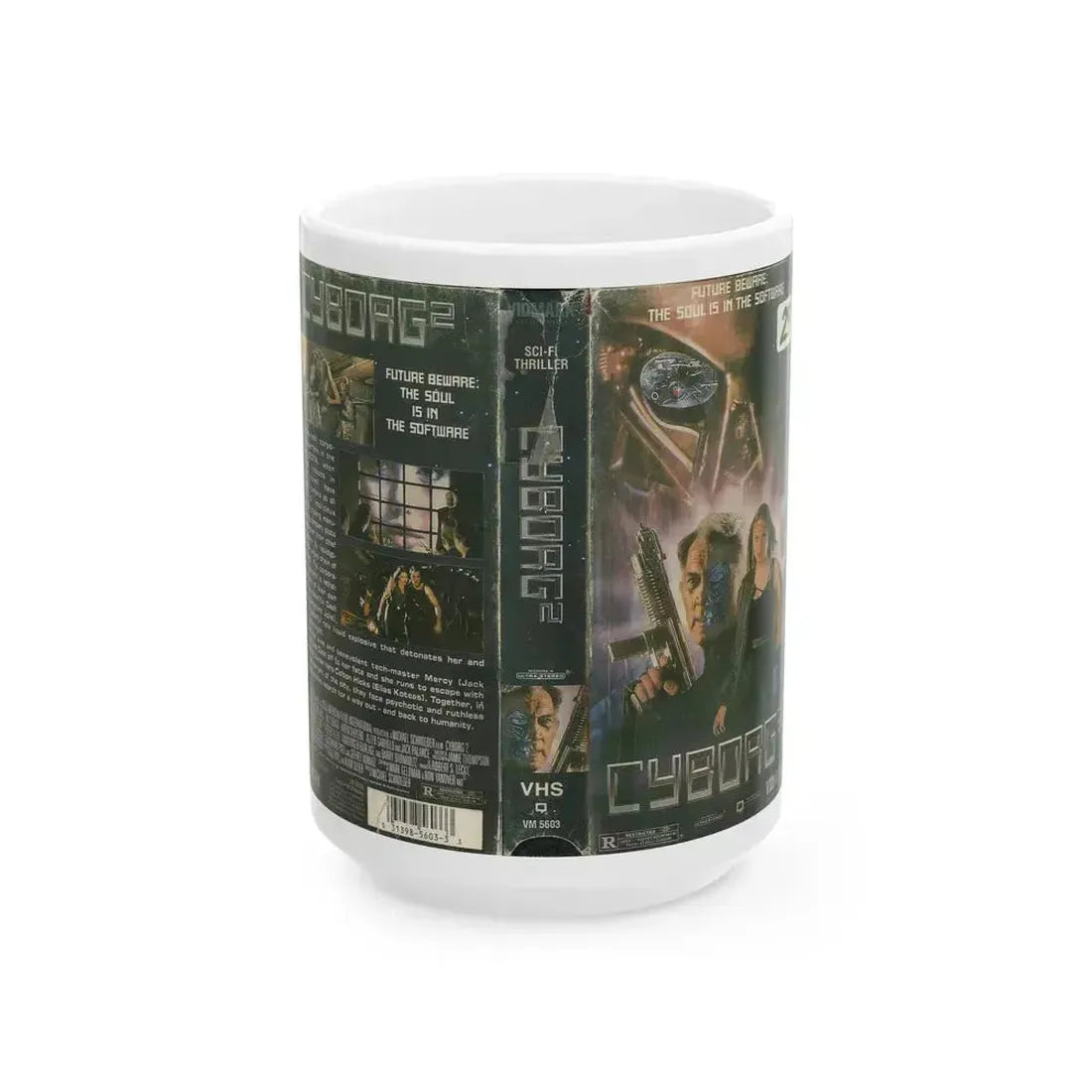 CYBORG 2 VIDMARK (VHS COVER) - White Coffee Mug 15oz - Go Mug Yourself
