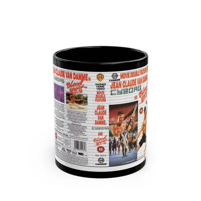 CYBORG AND BLOODSPORT DOUBLE FEATURE (VHS COVER) - Black Coffee Mug-11oz-Go Mug Yourself