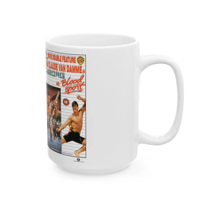 CYBORG AND BLOODSPORT DOUBLE FEATURE (VHS COVER) - White Coffee Mug-Go Mug Yourself