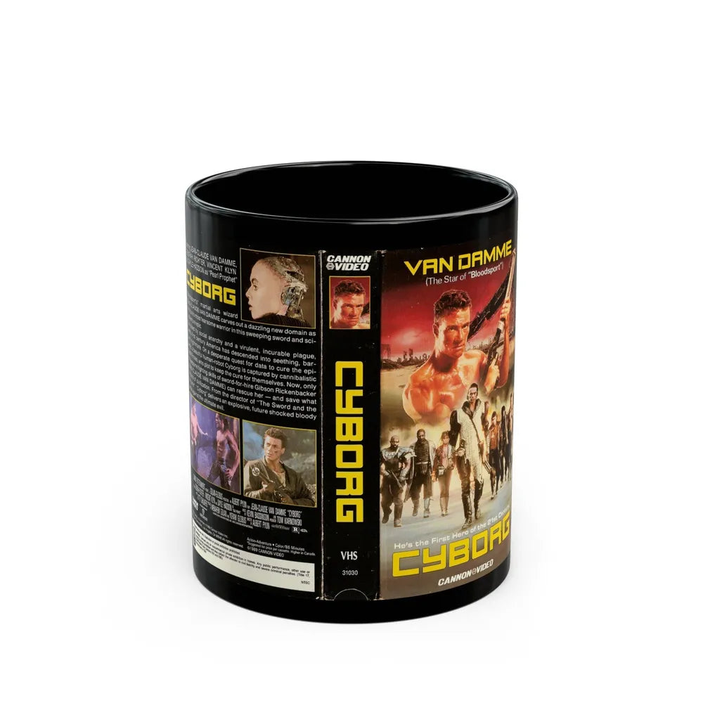 CYBORG (VHS COVER) - Black Coffee Mug-11oz-Go Mug Yourself