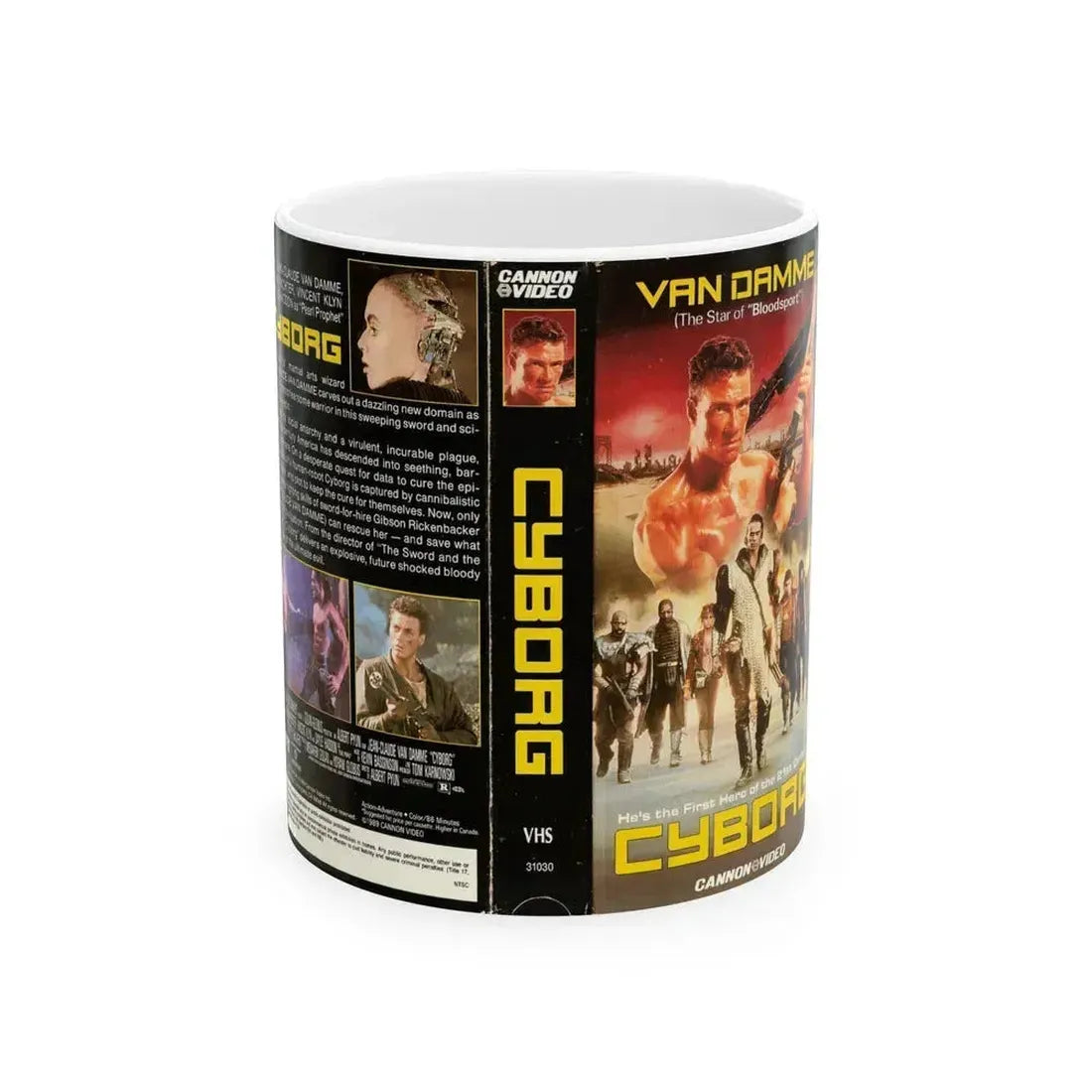 CYBORG (VHS COVER) - White Coffee Mug 11oz - Go Mug Yourself