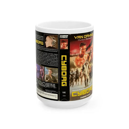 CYBORG (VHS COVER) - White Coffee Mug 15oz - Go Mug Yourself