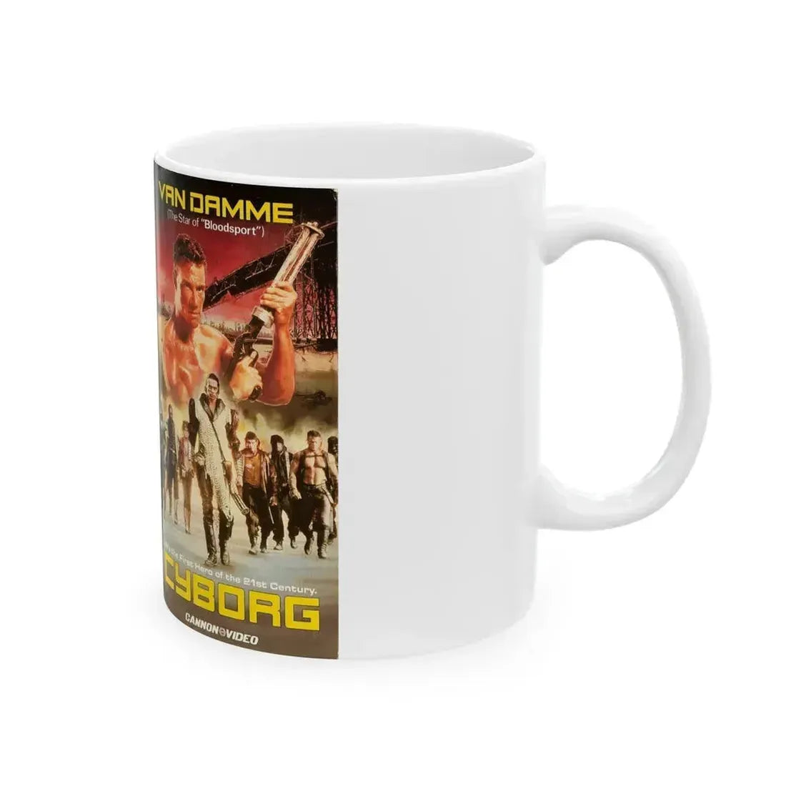 CYBORG (VHS COVER) - White Coffee Mug - Go Mug Yourself