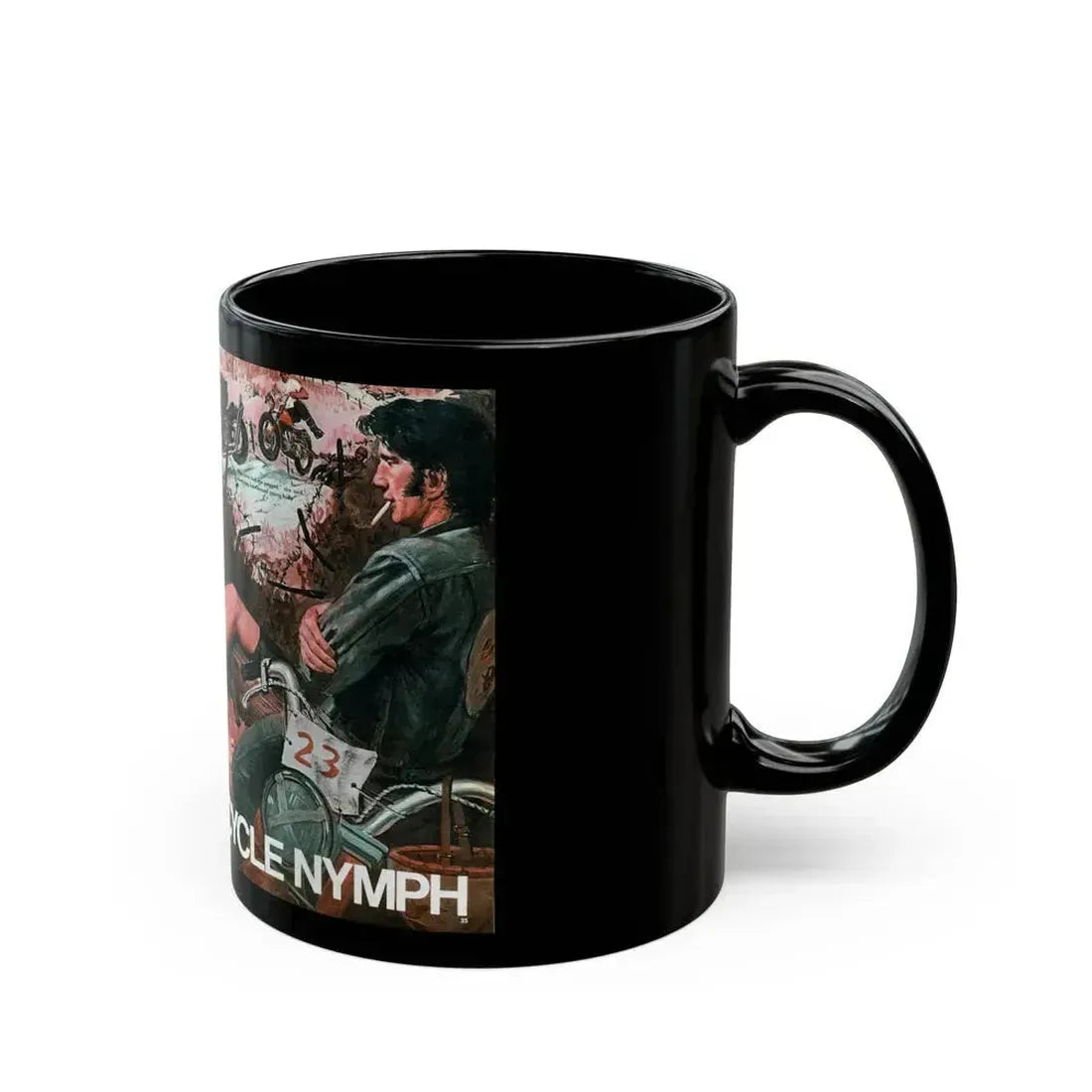 Cycle Nymph, Male magazine, October 1971 - Black Coffee Mug - Go Mug Yourself