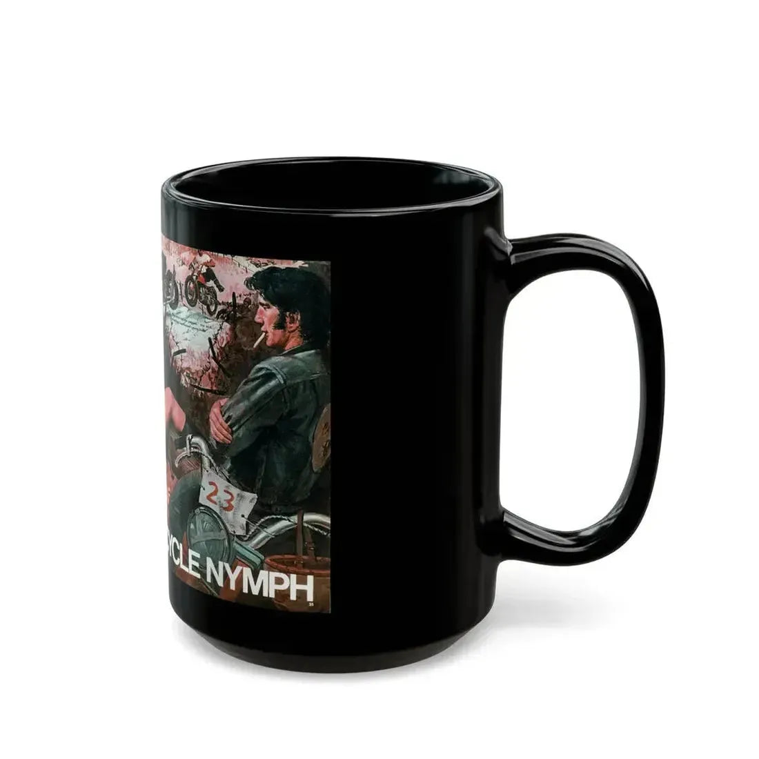 Cycle Nymph, Male magazine, October 1971 - Black Coffee Mug - Go Mug Yourself