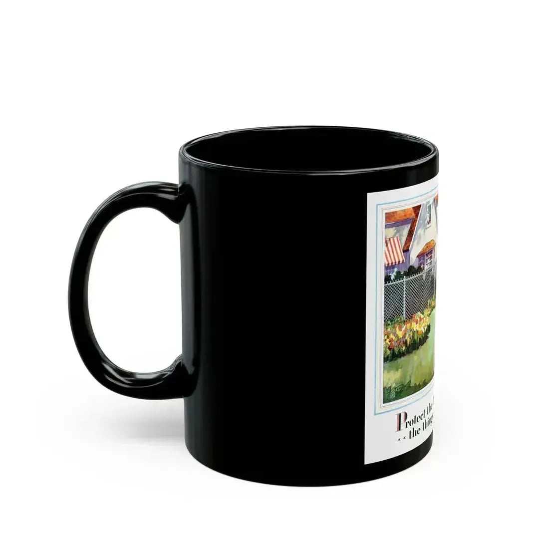 Cyclone Fence ad, 1929 - Black Coffee Mug - Go Mug Yourself