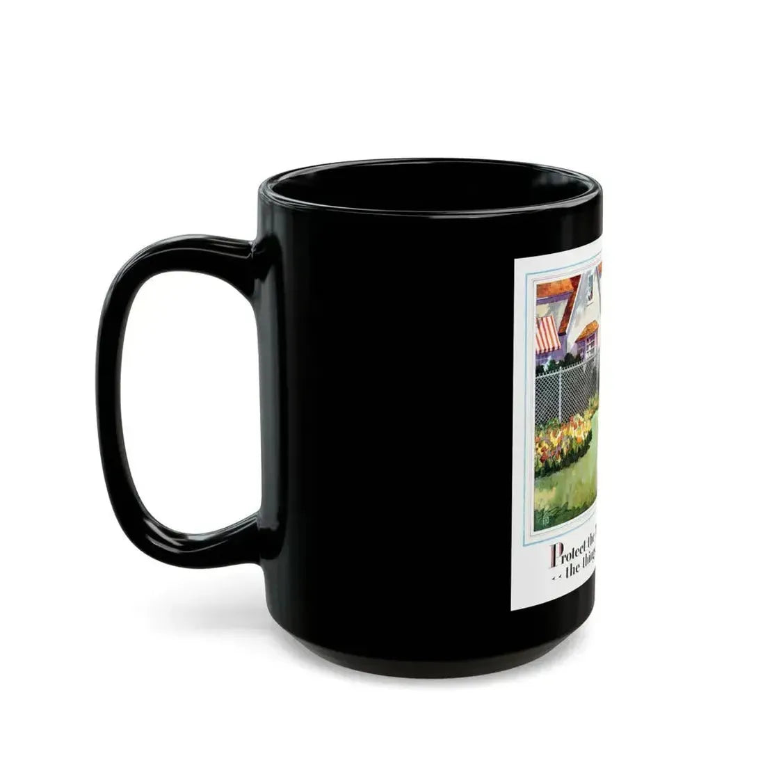 Cyclone Fence ad, 1929 - Black Coffee Mug - Go Mug Yourself