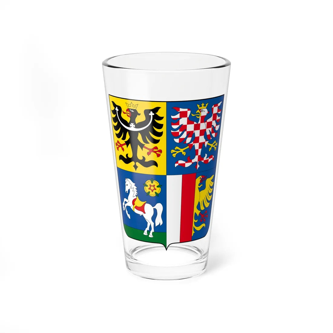 CZE Kraj Morawsko-Śląski COA (Czech Republic) (Coat of Arms) Pint Glass 16oz 16oz - Go Mug Yourself