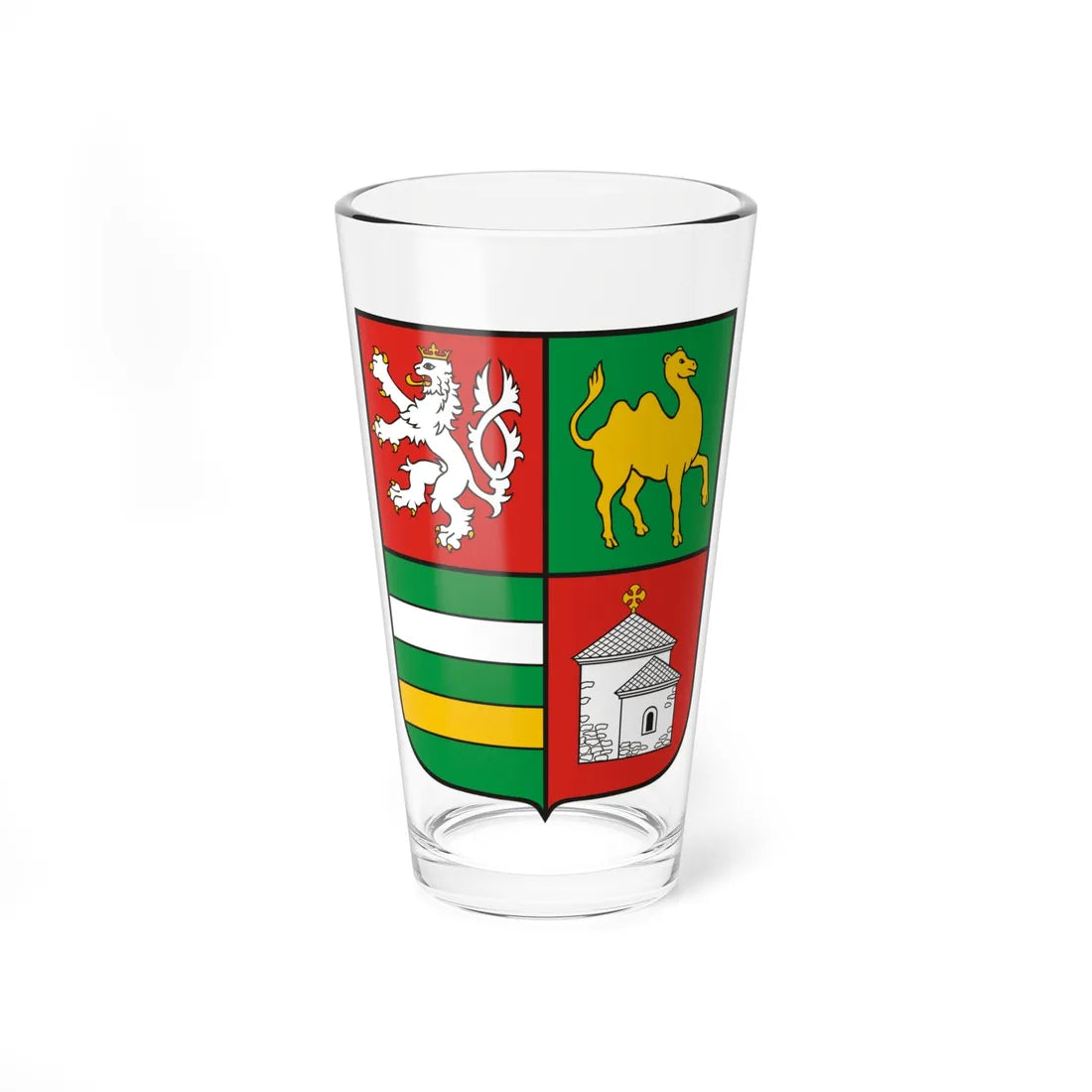 CZE Kraj Pilzneński COA (Czech Republic) (Coat of Arms) Pint Glass 16oz 16oz - Go Mug Yourself