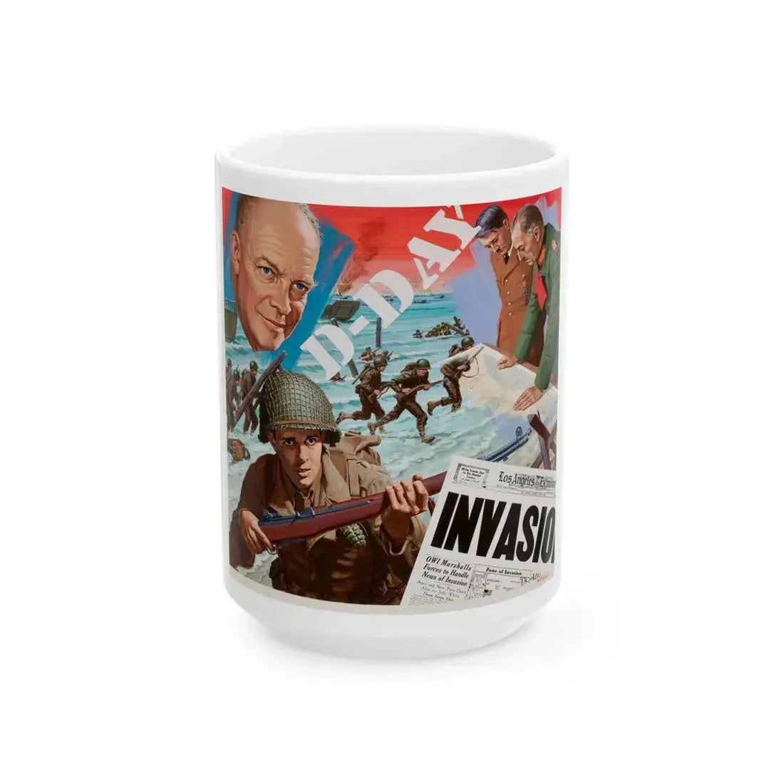D-Day - White Coffee Mug 15oz - Go Mug Yourself