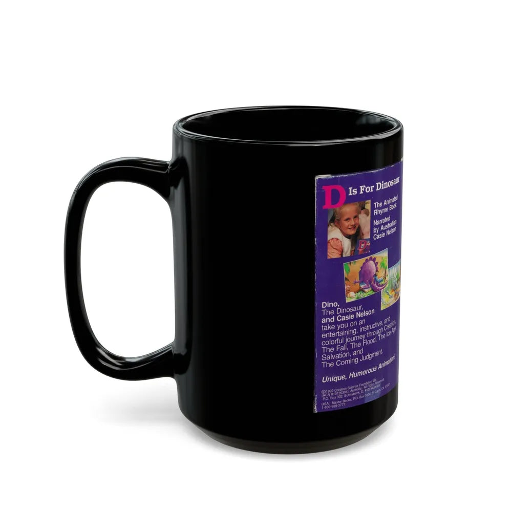 D IS FOR DINOSAUR (VHS COVER) - Black Coffee Mug-Go Mug Yourself