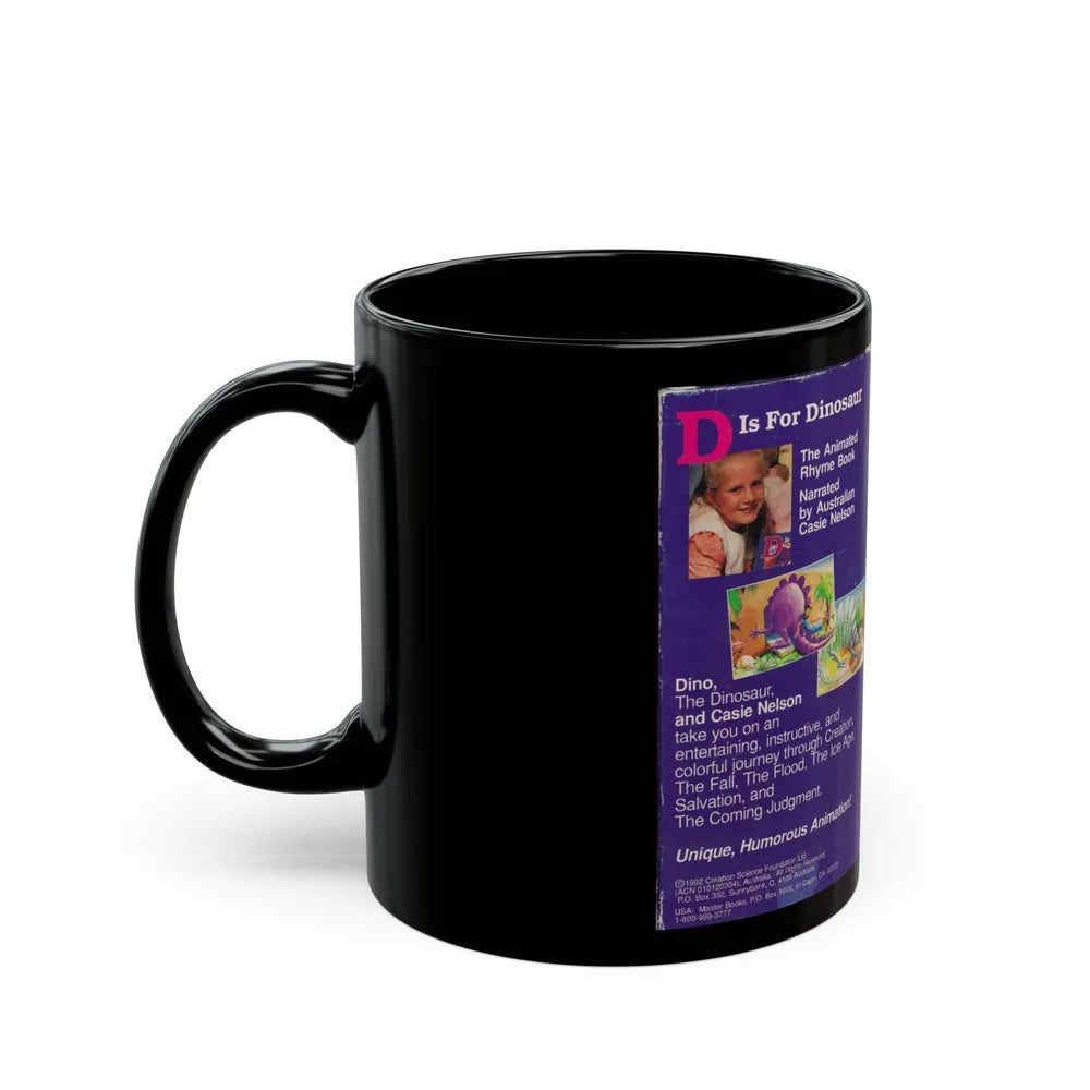 D IS FOR DINOSAUR (VHS COVER) - Black Coffee Mug-Go Mug Yourself