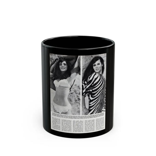 Gila Golan #168 - Tempo Italian Mag. 1967 - 1 Page 2 B&W Photos (Vintage Female Icon) Black Coffee Mug-11oz-Go Mug Yourself