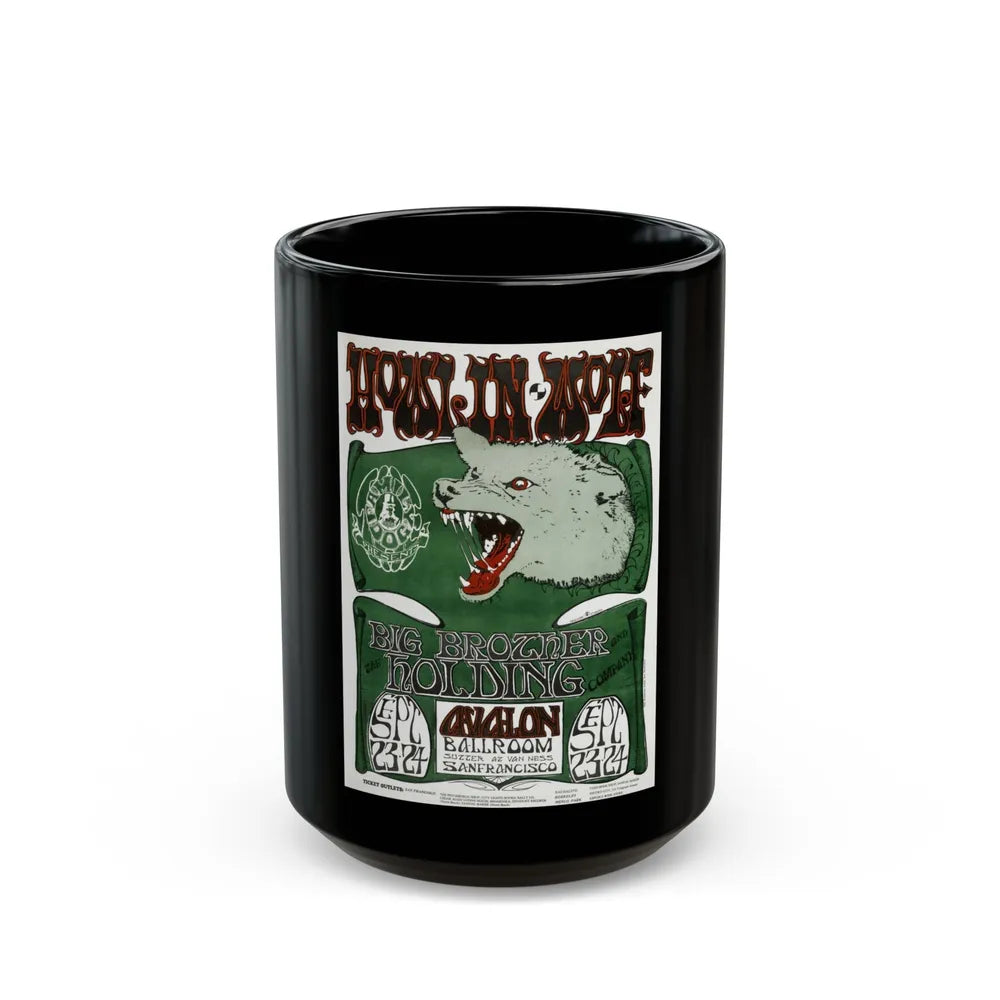 Howlin' Wolf Poster (Music Poster) Black Coffee Mug-15oz-Go Mug Yourself