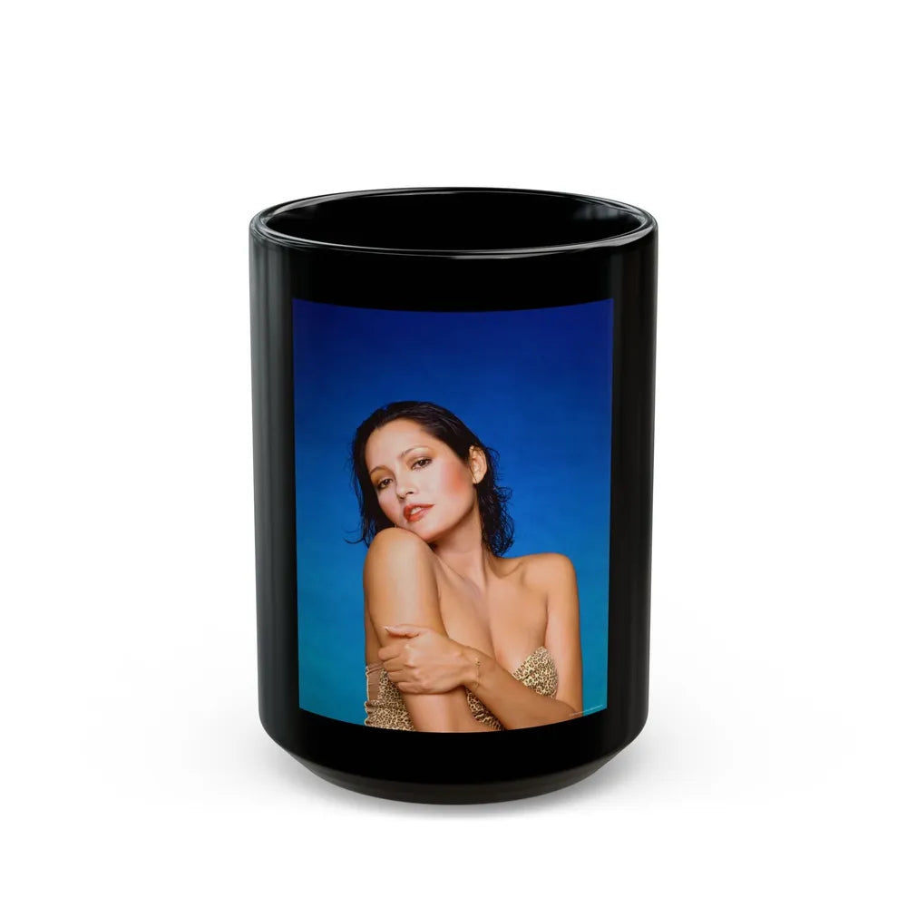 Barbara Carrera #34 (Vintage Female Icon) Black Coffee Mug-15oz-Go Mug Yourself