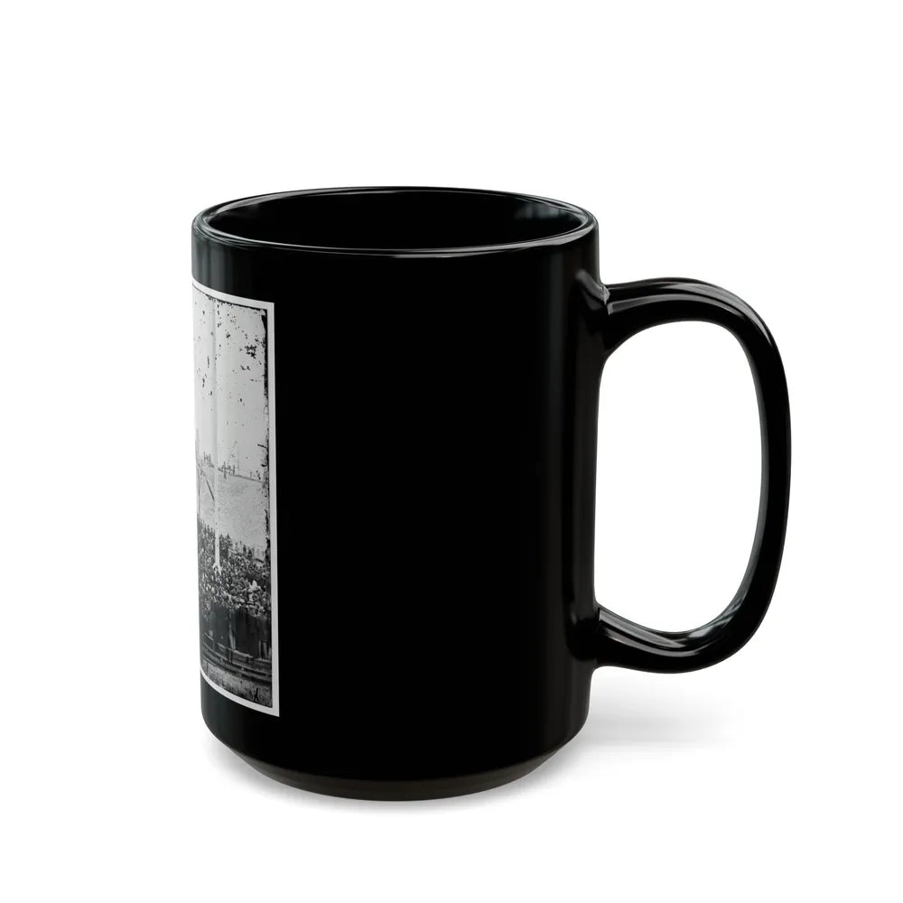 Charleston, S.C. Flag-Raising Ceremony, With Brevet Maj. Gen. Robert Anderson And Henry Ward Beecher Present (U.S. Civil War) Black Coffee Mug-Go Mug Yourself