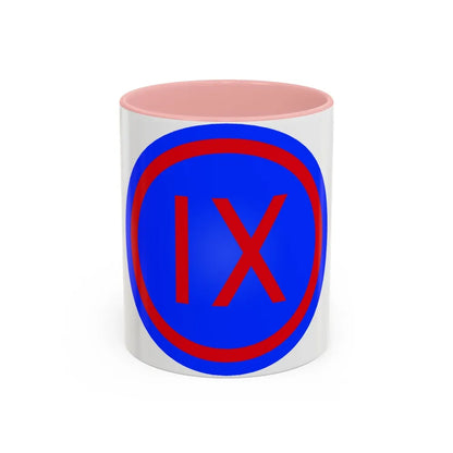 IX Corps (U.S. Army) Accent Coffee Mug-11oz-Pink-Go Mug Yourself