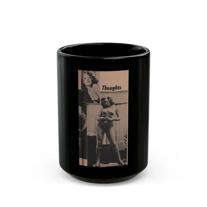 Penny Duncan #30 - Play Mag. 9-4-59 - 2 B&W Photos & Adds (Vintage Female Icon) Black Coffee Mug-15oz-Go Mug Yourself