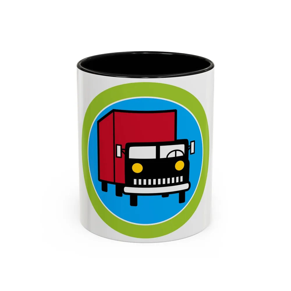 Truck Transportation (Boy Scout Merit Badge) Accent Coffee Mug-11oz-Black-Go Mug Yourself