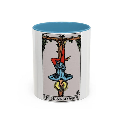 The Hanged Man (Tarot Card) Accent Coffee Mug-11oz-Light Blue-Go Mug Yourself