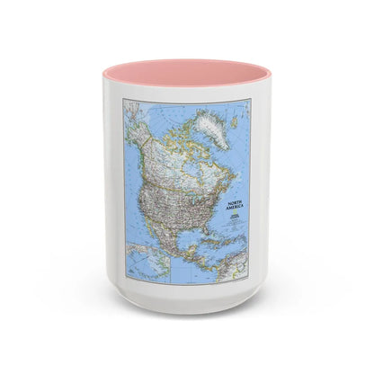 North America (2005) (Map) Accent Coffee Mug-15oz-Pink-Go Mug Yourself