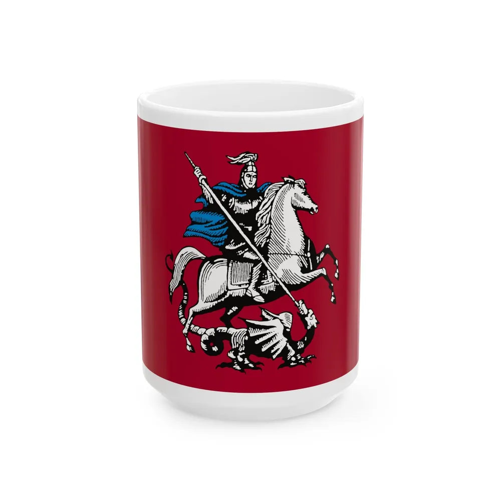 Flag of Moscow Russia - White Coffee Mug-15oz-Go Mug Yourself