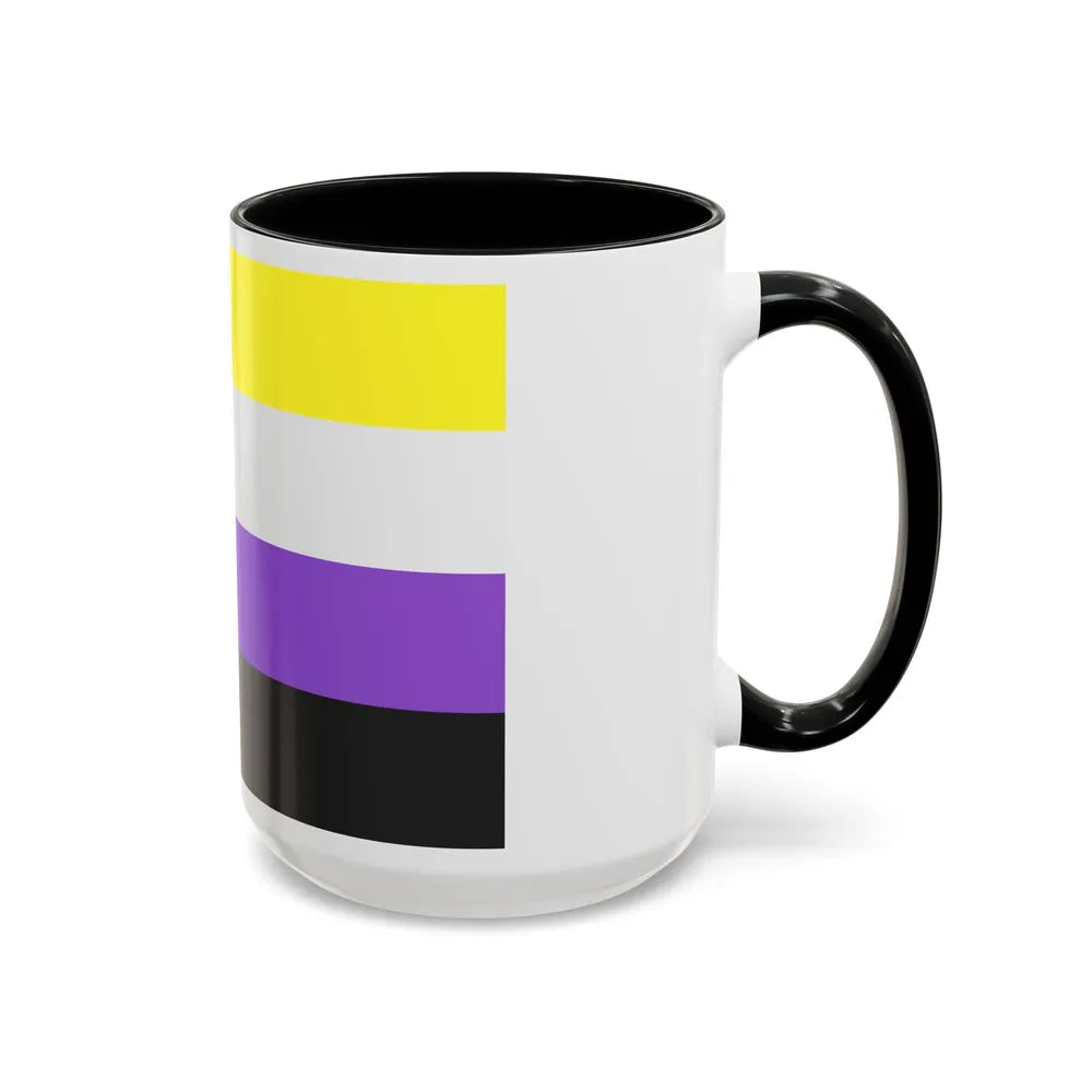 Nonbinary Pride Flag - Accent Coffee Mug-Go Mug Yourself