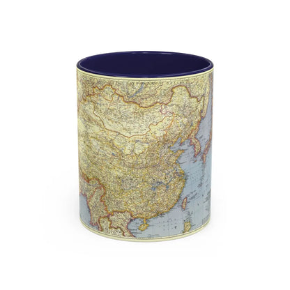 China (1945) (Map) Accent Coffee Mug-11oz-Navy-Go Mug Yourself