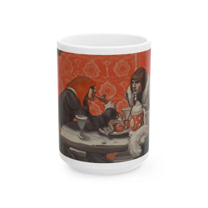 Cavaliers at Table - White Coffee Mug-15oz-Go Mug Yourself