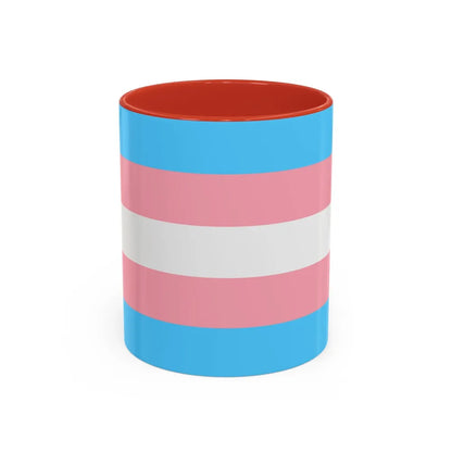 Transgender Pride Flag - Accent Coffee Mug-11oz-Red-Go Mug Yourself