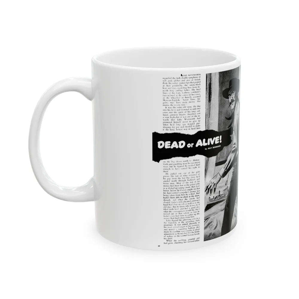 Dead or Alive, Adam magazine, October 1958 - White Coffee Mug-Go Mug Yourself